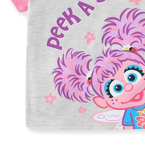Image of Sesame Street Abby Cadabby Girls Short Sleeve T-Shirt and French Terry Shorts for Infant, Toddler, and Big Kids