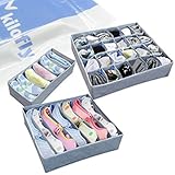 kilofly Home Bamboo Fabric Collapsible Small Item Storage Container [Set of 3]