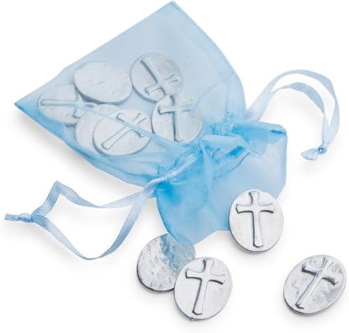 DANFORTH – Vilmain Cross Tokens/Coins, Pewter, Made in The USA, Gift Bag (Pack of 10)