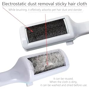 3 Packs Pet Hair Remover Roller Lint Brush and Reusable Lint Roller Dog & Cat Hair Remover for Rug, Furniture, Couch, Car, Carpet, Clothes and Bedding Multi-Surface Fur Removal Tool