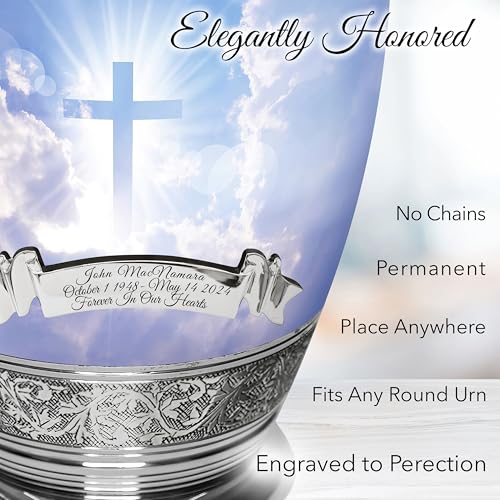 Image of Heavenly Cross Cremation Urn for Ashes Adult Male - Personalized Urn for Ashes for Women Decorative Urns - Beautifully Handcrafted Cross Urn
