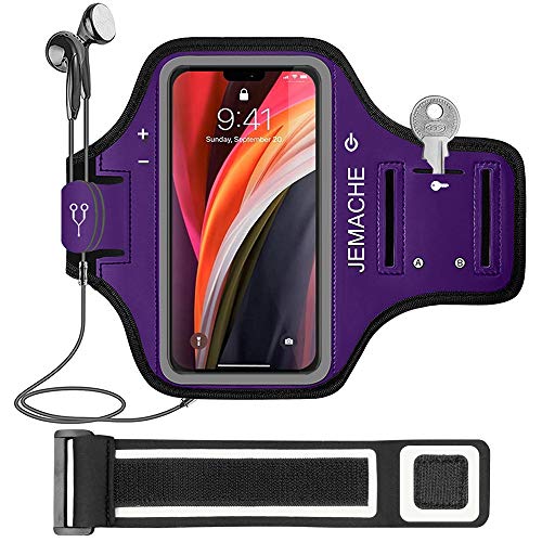 Brassard étanche pour iPhone 12 violet avec porte-clé intégré