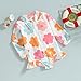 5T Baby Girl Long Sleeve Swimsuit One Piece Rash Guard Floral Daisy Ruffle Zipper Swimwear 4T Toddler Swimming 4-5 Years