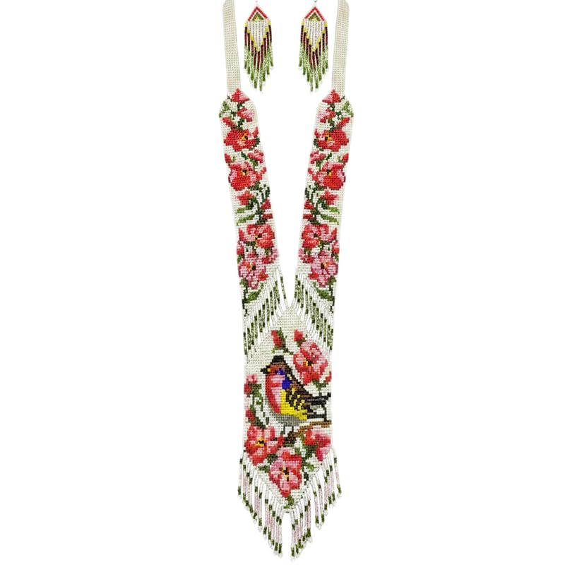 Collar gerdan ucraniano multicolor para eventos culturales y vestidos étnicos