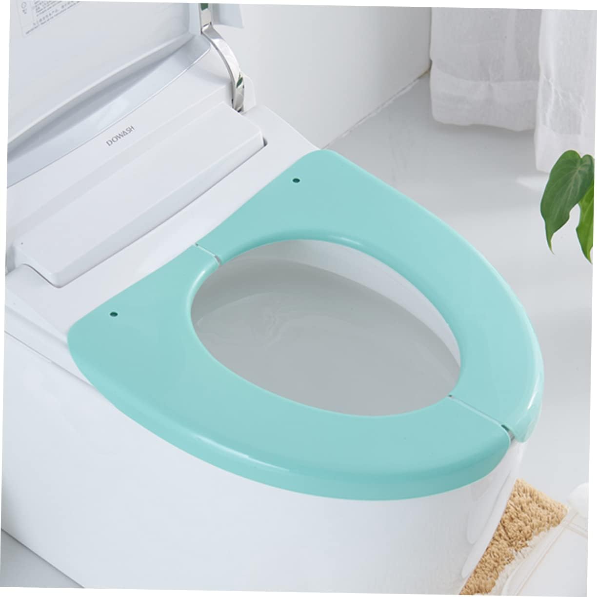 minkissy Portable Folding Potty Seat Cover Durable Plastic Toilet Training Cushion for Toilets Safe Lightweight Green