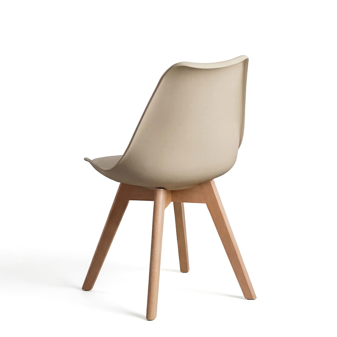 duehome | Beench, Pack 4 sillas Nórdicas, Sillas Comedor, Acabado en Arena y Madera, Medidas: 49 (Ancho) cm x 53,5 cm (Largo) x 83 cm (Alto)