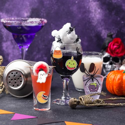 Image of Halloween Cute Sticker Rolls, 1000Pcs Pumpkin Cat Ghost Bat 2 Roll