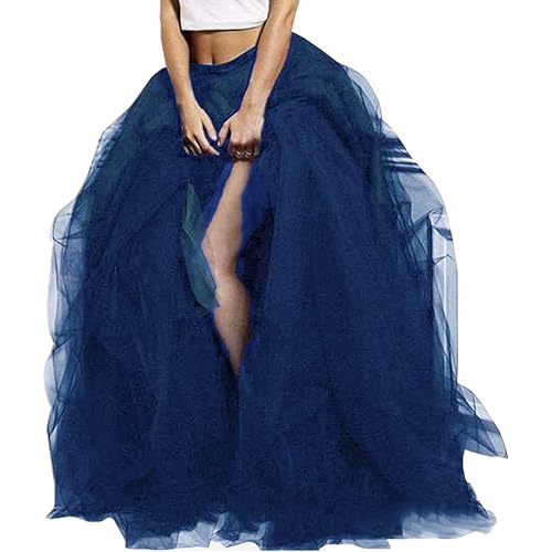 WDPL Wedding Planning Women's Long Maxi Tulle Special Occasion Bustle Night Out Skirt