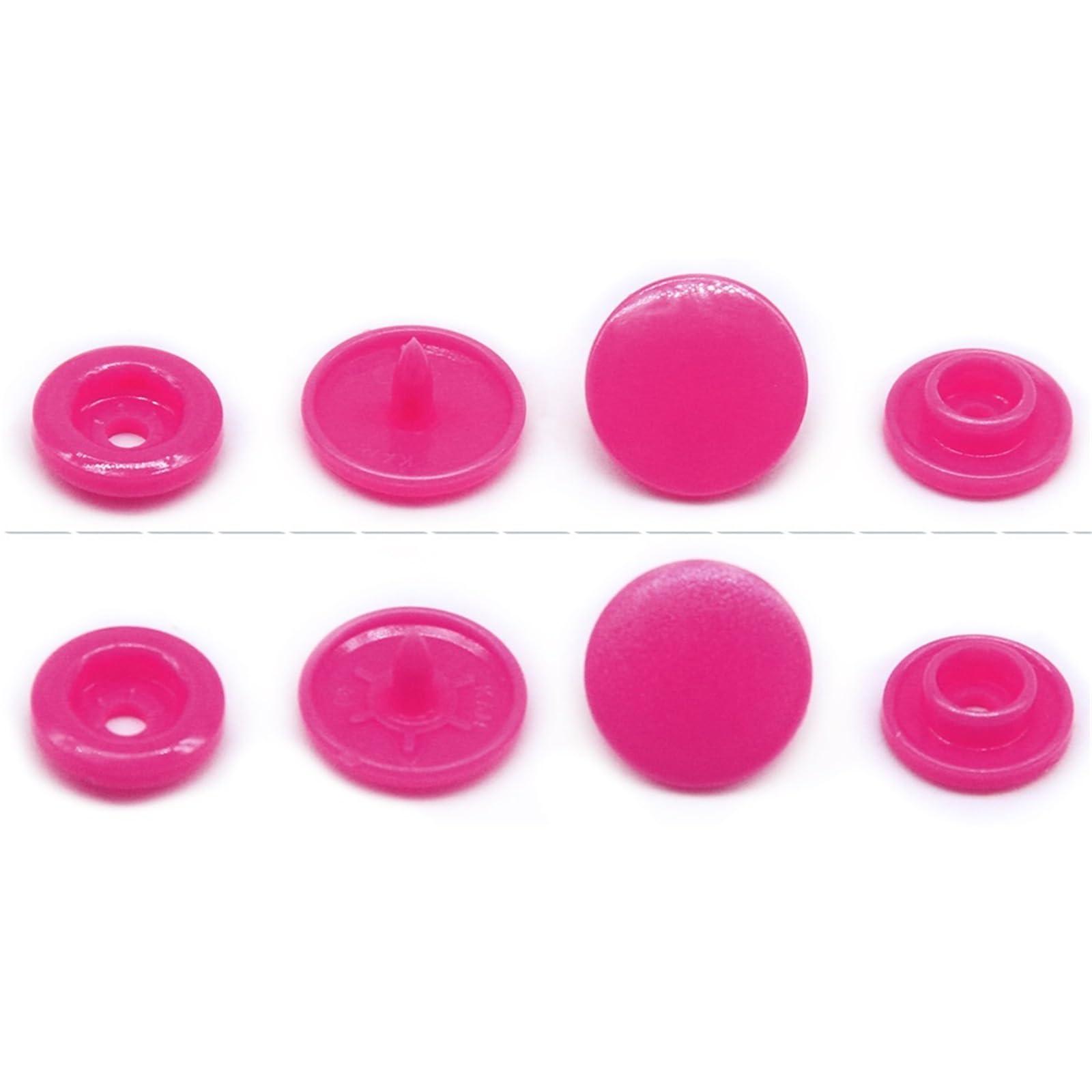 Press Studs Snap T5 200Sets Plastic Snaps Button Fasteners Bag Folder Dark Buckle Button Resin Garment Accessories for Baby Clothes DIY(Rose 406)