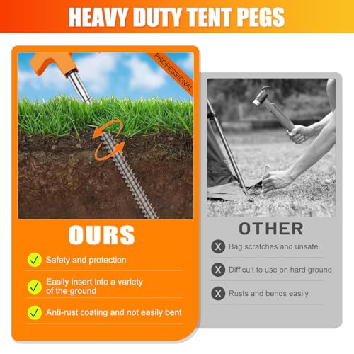 SCZND 24 Pack Heavy Duty Stakes