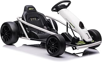 24V Go Kart for Kids 8-12 Years, 300W*2 Extra Powerful Motors, 9Ah Large Battery 8.1MPH High Speed Drifting with Music, Horn,Max Load 155lbs Outdoor Ride On Toy for Teens (White)
