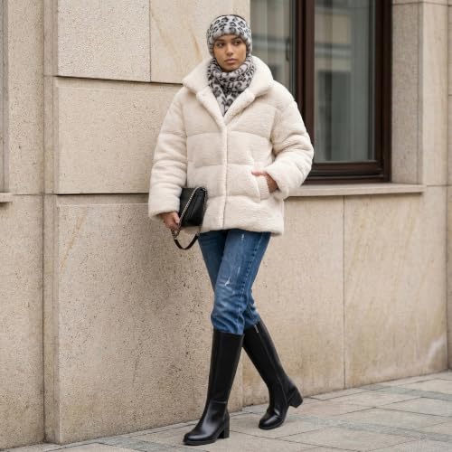 Image of Womens Knee High Boots Chunky Low Heel Round Toe Tall Long Boots | Balanced Low Block Heel, Roomy Round Toe, Anti-slip Rubber Outsole, Fashion Heeled Dressy Fall Winter Long Boots for Women