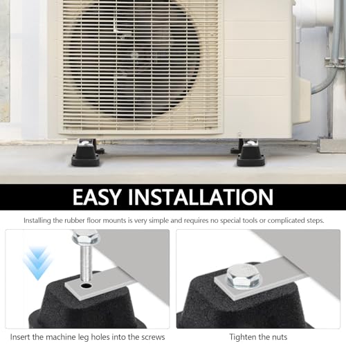 8 Stück Bodenkonsole Dämpfungssockel für Klimaanlage und Wärmepumpe, Gummipuffer Schwingungsdämpfer, Antivibrationsfüße aus Gummi, für Klimaanlage im Außenbereich Wärmepumpen, 500KG Belastbar