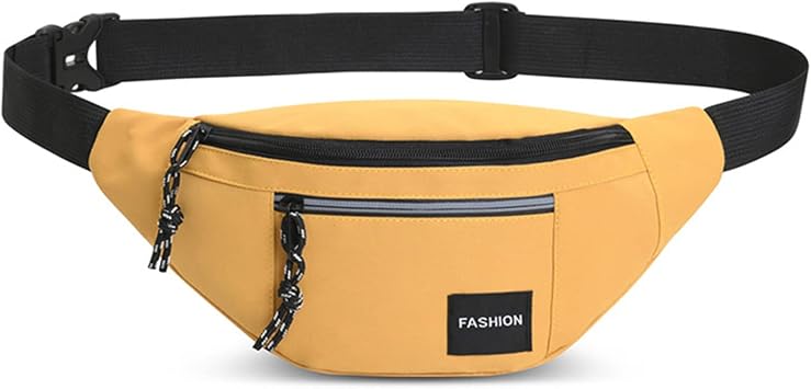 Crossbody Fanny Pack Waist Bag - Long Keeper Women Men Water Resistant Chest Bag Cycling Running Hiking Belt Bag Yellow