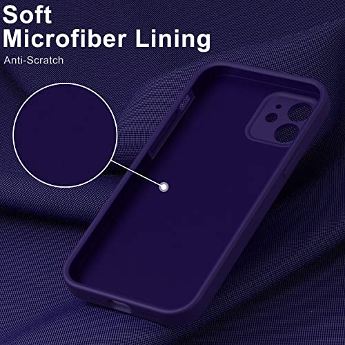 Deenakin Iphone 12 Case With Screen Protector,Enhance Camera Protection,Soft Flexible Silicone Gel Rubber Bumper Cover,Slim Fit Shockproof Protective Phone Case For Iphone 12 6.1" Elegant Purple #TOP3