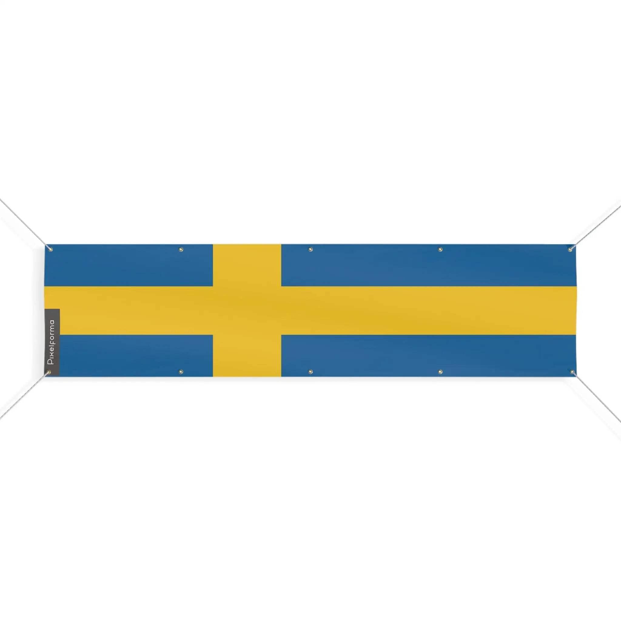 Drapeau de la Suède vertical anti-déchirure 110x440cm 10 œillets