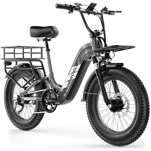 Cybervelo 1500W Motor Peak Electric Bike for Adults and Teenagers, 48V 20AH Removable Battery Step Thru EBike, 25MPH, 80 Miles Max Range, 20" Fat Tire Adult Electric Bicycles for 7 Speed