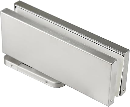 Stainless Steel 304 Grade Glass Door Hydraulic Floor Patch Fitting Hinge for 1/2 12mm Thickness Glass Satin Brush Finish