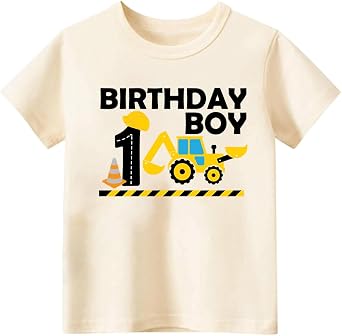 2nd 3rd 4th 5th Birthday Boy Shirt Toddler Kids T-Shirt, Happy Toddler Birthday Tee, Excavator Graphic Shirt