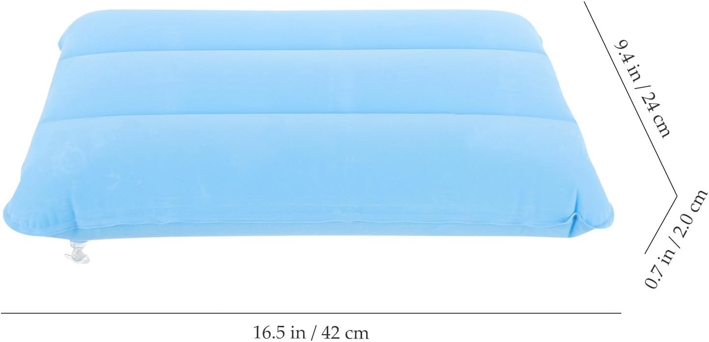 Uonlytech Lightweight Comfortable Travel Inflatable Flocking Pillow with Material and Ergonomic Design for Outdoor Camping and Sleeping Use