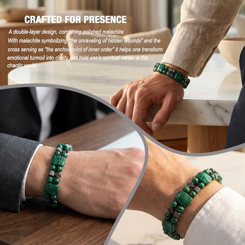 Pulsera Cruz para Hombre con Piedras Naturales miniatura 4