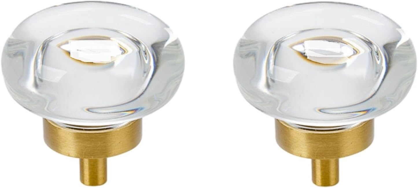 Cabinet Furniture Pulls 2 Pcs Single Hole Brass Champagne Color Transparent White Drawer Wardrobe Cabinet Handle Octagonal Transparent Color