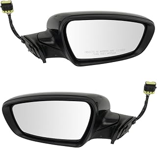Side Mirror Power Heated Turn Signal Fold Puddle Lamp 2pcs Powered Paint to Match for Kia for Forte EX/L/LX/S/SX 17-18 Plastic Front Left Right Electric-Adjustment Type