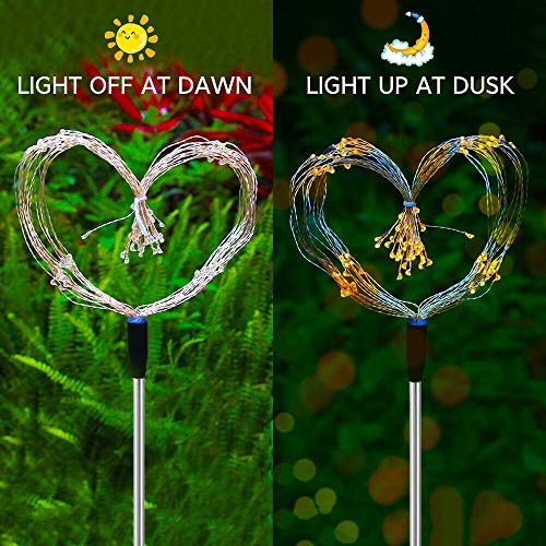 Outdoor LED Solar Fireworks Lights 90/120/150 LEDs Waterproof String Fairy Light for Home Garden Street Christmas Decoration 2 Pack (Multicolor, 90 LEDs)