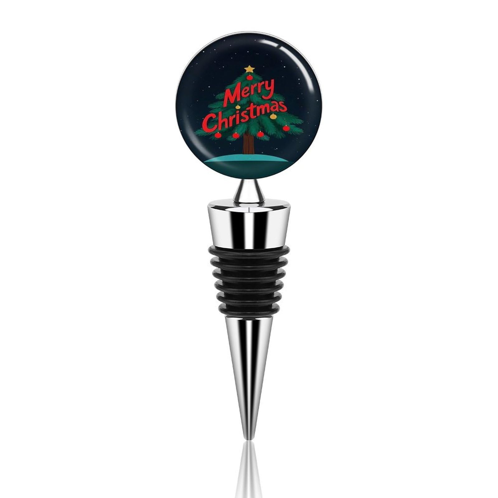 Bouchon de vin en alliage de zinc et silicone avec sapin de Noël chic pour bar