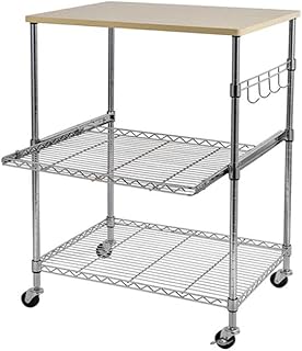 Mikrofalowej Stojak Stojak do przechowywania kuchennego z stołem, 33, 5" Wysokość i kuchnia Rolling Kuchenka mikrofalowa z kołami Rack do przechowywania do kuchni Oszczędzający Miejsce