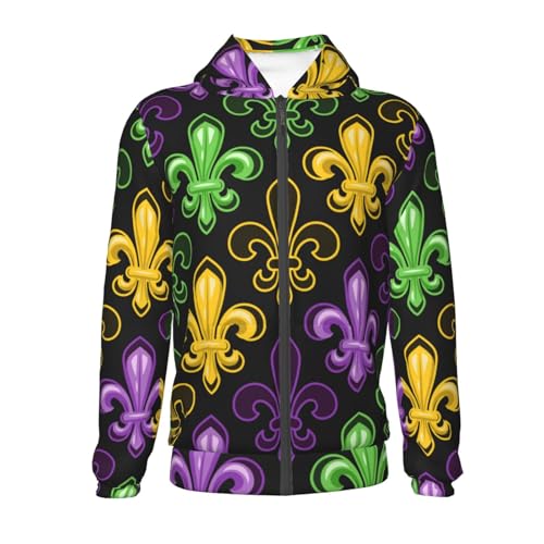 Mardi Gras1 Kid Hoodies Boys Zip Up Sweatshirts Girls Pullover with Pocket2