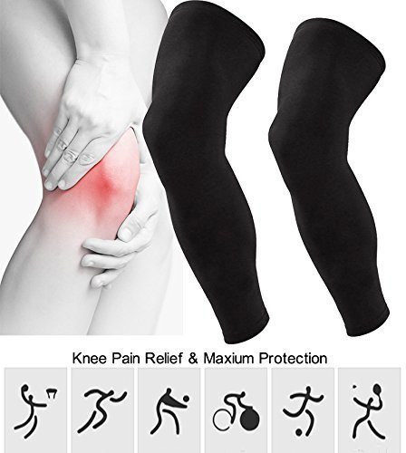 1 Paire Genouillères De Compression Longue Support Soutien Genou Sport