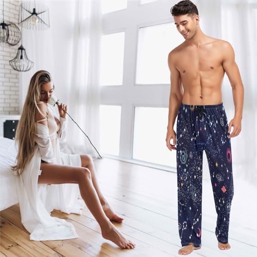 visesunny Cotton Pajama Bottoms for Men Lightweight Casual Sweatpants Soft Lounge Pant Pjs with Pockets3