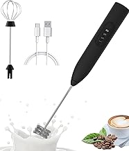 CREWLA Powerful Hand Milk Frother Hand Blender Coffee Frother Electric Stainless Steel USB Rechargeable Milk Frother Electric BlenderBest for Coffee, Lattes, Milk, Hot Chocolates