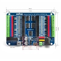 OSOYOO 30P ESP32 & ESP8266 Shiled Breakout Board Terminal Block Shield HAT with Pin Header, 5V 3.3V Power Outputs, GPIO Status LED – Ansicht 3