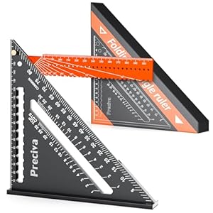 Escuadra para carpinterÃ­a, herramienta de mediciÃ³n plegable triangular Preciva de 180 mm, regla angular de aleaciÃ³n de aluminio para carpinterÃ­a, decoraciÃ³n, construcciÃ³n