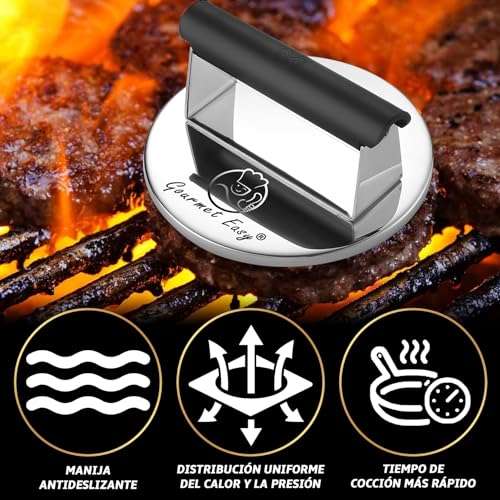 Miniatura 3 de Prensa Para Hamburguesas De Hierro Fundido Antiadherente Prensa Para Hamburguesas Para Barbacoa Prensa Robusta Para Hamburguesas Prensa Para Hamburguesas Con Mango Resistente Al Calor