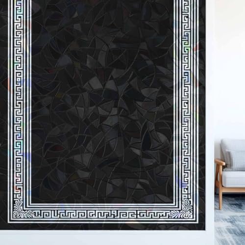 Vinilo decorativo cristal decorativo 17.7"x39.3" blanco negro miniatura 3