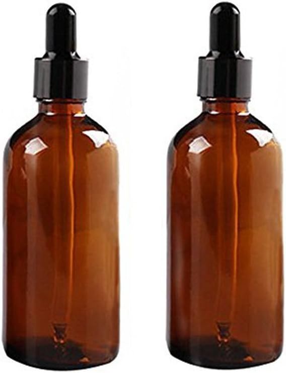 Pasha81 Ltd - 2 Bottiglie In Vetro Ambrato Da 30 Ml Con Pipette Contagocce In Vetro E Gomma Siliconica - 2