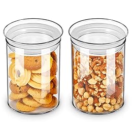 ZENS 27oz Glass Jars with Airtight Lid Set of 2, Clear Glass Storage Containers, Glass Kitchen Canisters with Airtight Lids, Coffee Jars for Brown Sugar, Pantry Organization
