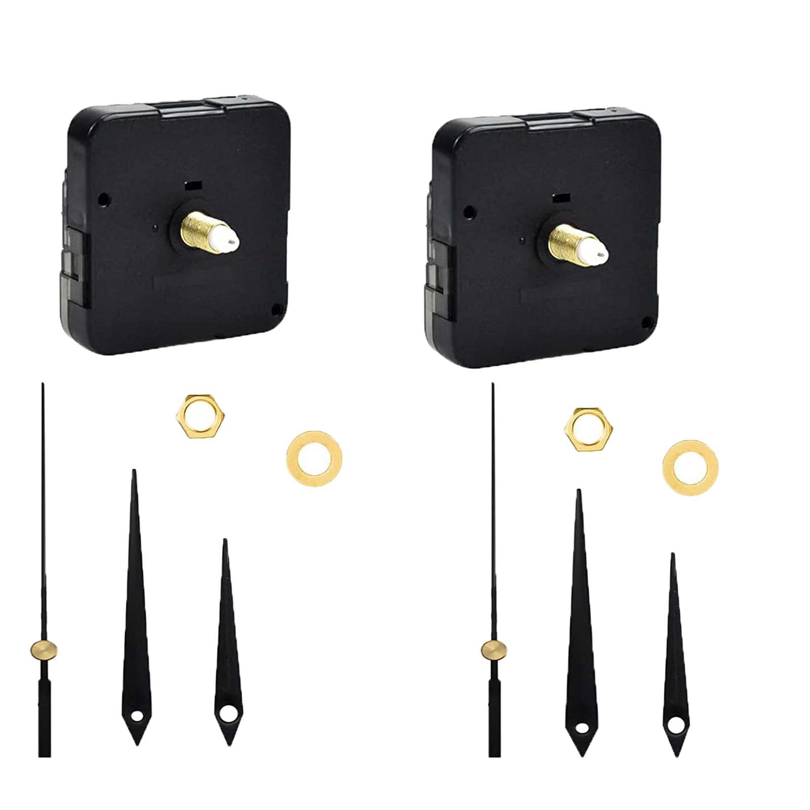 2 Pack Clock Mechanism Battery Powered, Long Shaft Clock Movement Mechanism, Short Shaft Replacement Clock Mechanisms , Silent Quartz Clock Movement, Clock Motor Movement with Clock Hands For Clock
