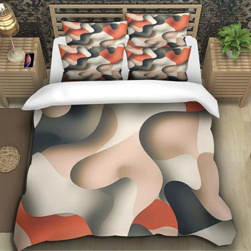 Parure de lit King 220x240cm design fluide 3D en microfibre premium - 5