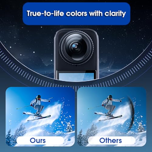 Image of Lens Protector for Insta360 X5, Anti-Reflective Tempered Glass Lens Guard Cover for Insta 360 X5 Accessories, Scratch /Drop /Dust Proof, Wide-Angle Compatible, Twist-Lock Design, 2 pcs