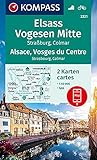  KOMPASS Wanderkarte Elsass, Vogesen Mitte, Alsace, Vosges du Centre: 2 Wanderkarten 1:50000 im Set inklusive Karte zur offline Verwendung in der ... (KOMPASS-Wanderkarten, Band 2221)