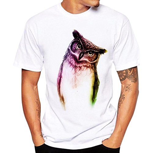 Camiseta para Hombre, ??Xinantime Hombres Que Imprimen la Camisa de Las Tees Blusa de Manga Corta (M, ??Blanco)