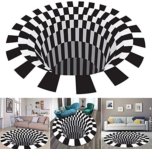 Tapis moderne antidérapant et durable à effet optique