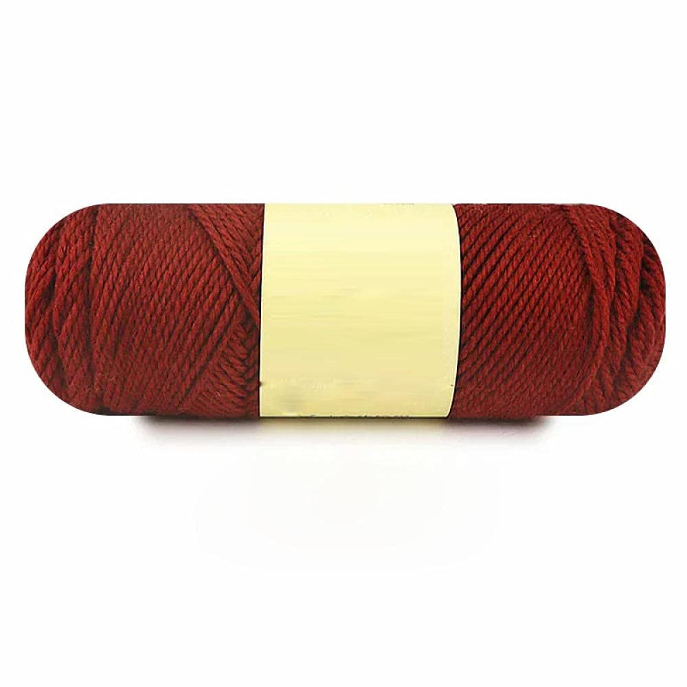 Pelotes De Laine 100G / Set Medium Cotton Coton Crochet Fil Anti-Pilotage De Haute Qualité Fil À Tricoter À La Main Pour Cardigan Echarpe Chapeau Poupée Poupée-33 Rouge Brun_8Pcs