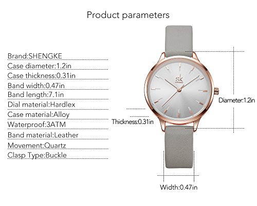 Women Watches Leather Band Luxury Quartz Watches Girls Ladies Wristwatch Relogio Feminino (8025 Grey Strap) #TOP4