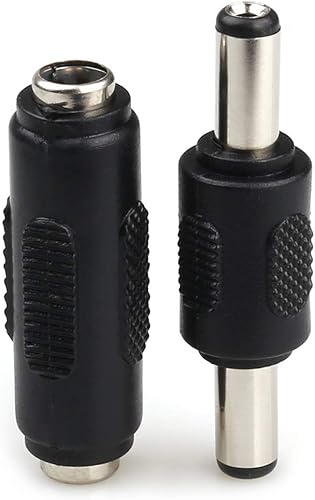 Miniatura 2 de 5 unids macho a macho conector de alimentación y 5 unids DC 0.217x0.083 in hembra a hembra adaptador de conector de alimentación para CCTV