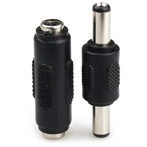 Miniatura 2 de bnafes 5 unids macho a macho conector de alimentación y 5 unids DC 0.217x0.083 in hembra a hembra adaptador de conector de alimentación para CCTV